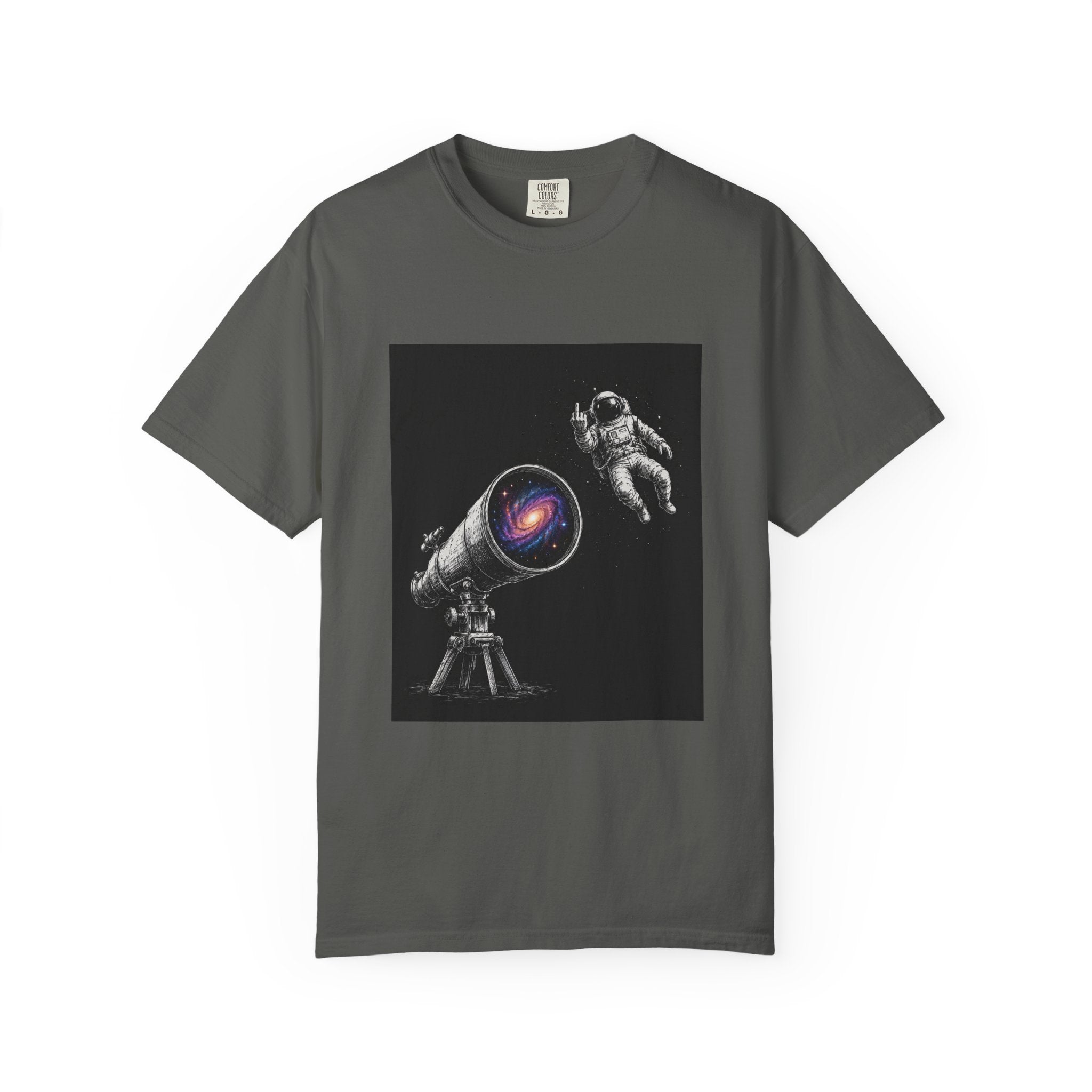 Astronaut Telescope T‑Shirt — Cosmic Galaxy Scope Graphic Tee