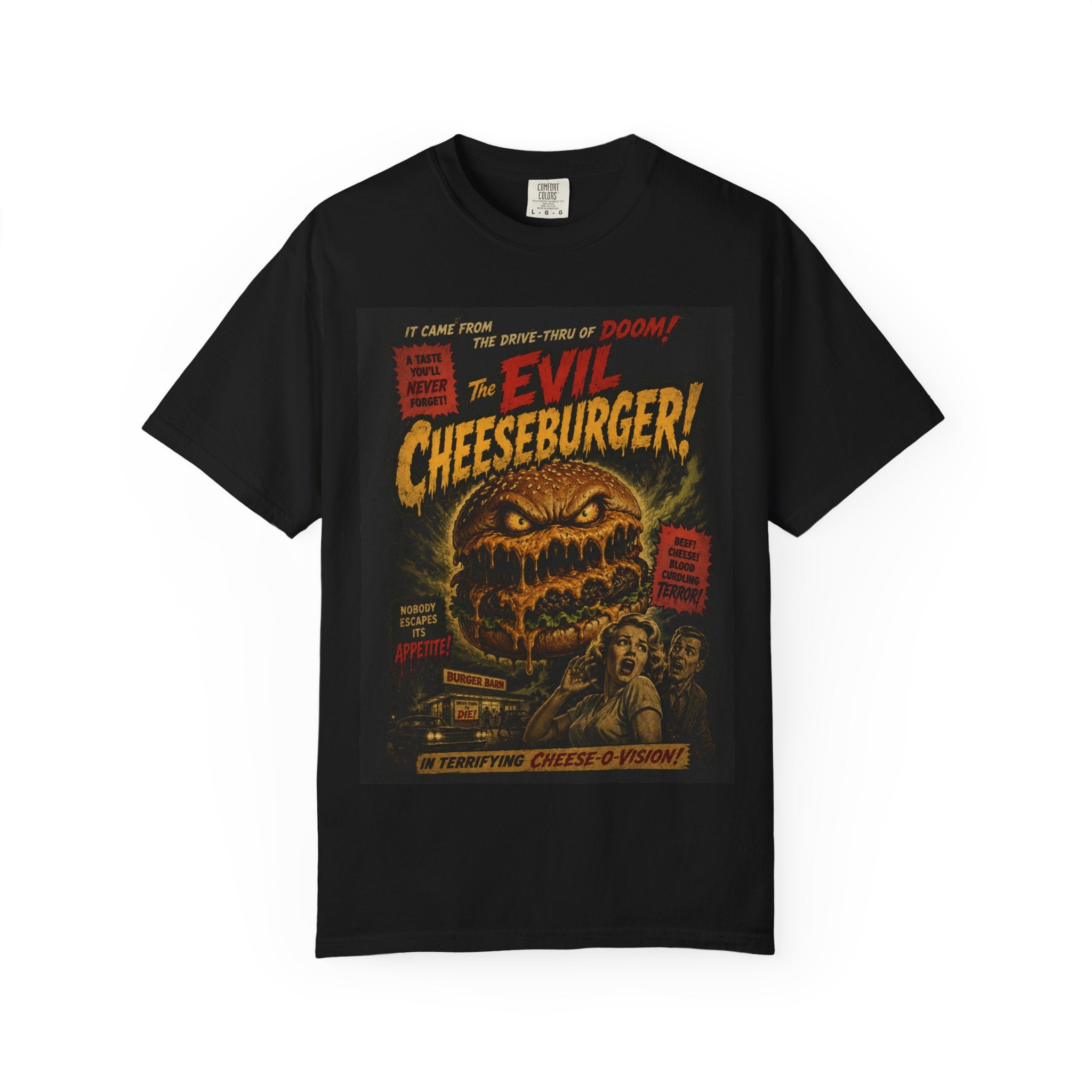 The Evil Cheeseburger! Vintage Horror Movie T-Shirt