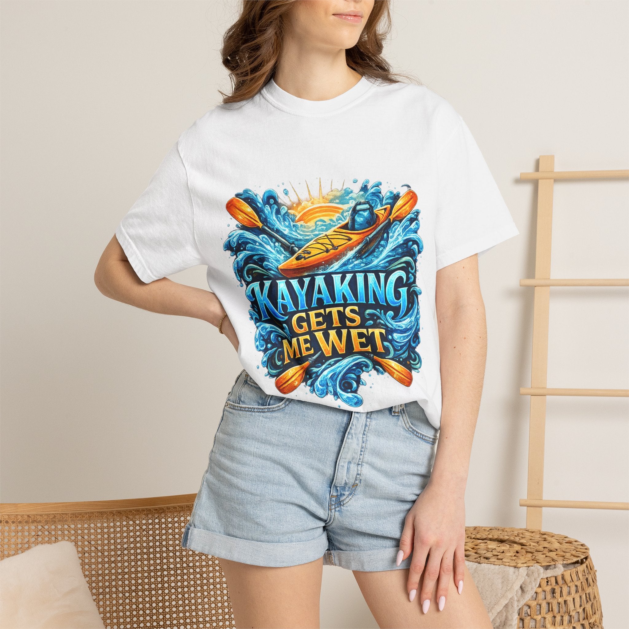 T-Shirt — "Kayaking Gets Me Wet" Graphic Tee