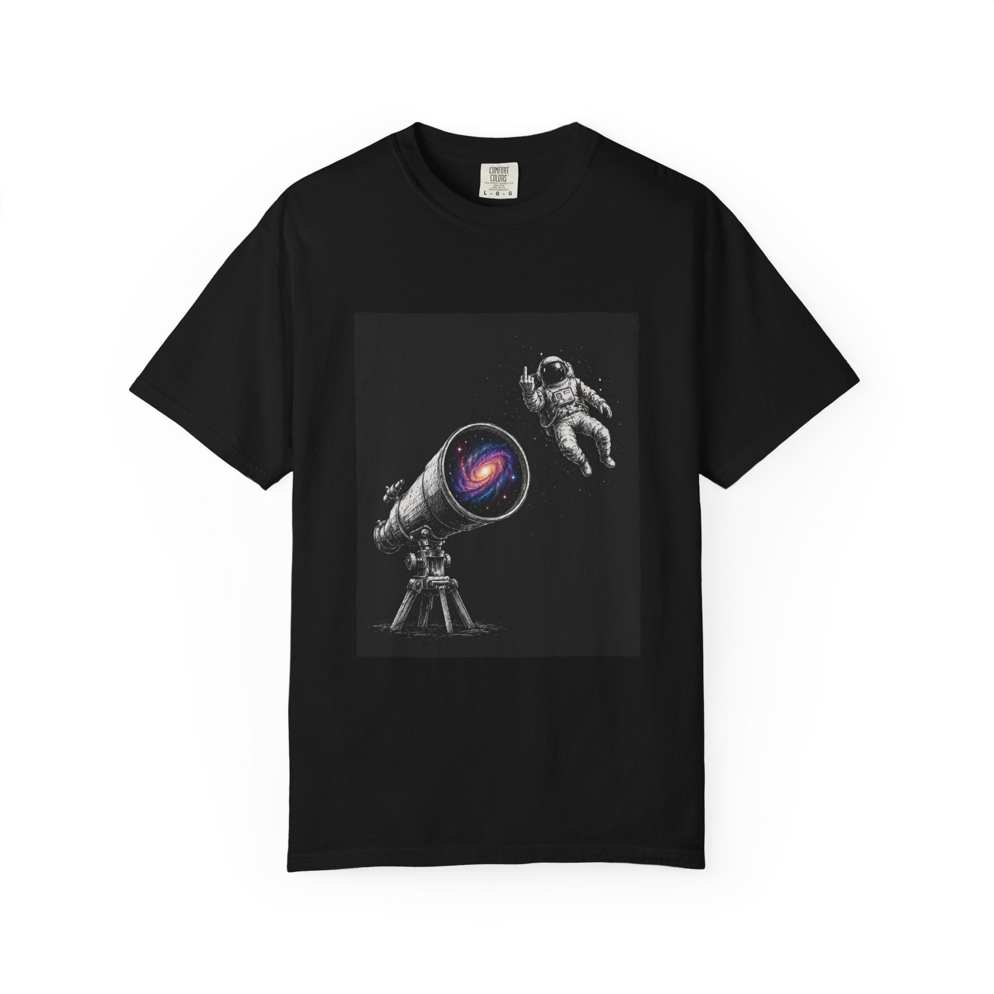 Astronaut Telescope T‑Shirt — Cosmic Galaxy Scope Graphic Tee