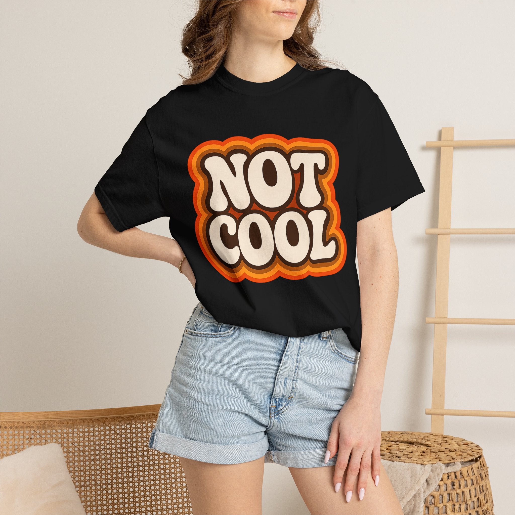 Not Cool Retro Graphic Tee — Vintage 70s Style Statement T-Shirt