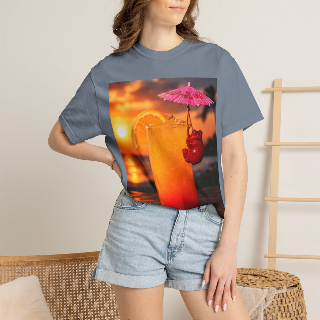 Sunset Cocktail T-Shirt — Tropical Drink Graphic Tee