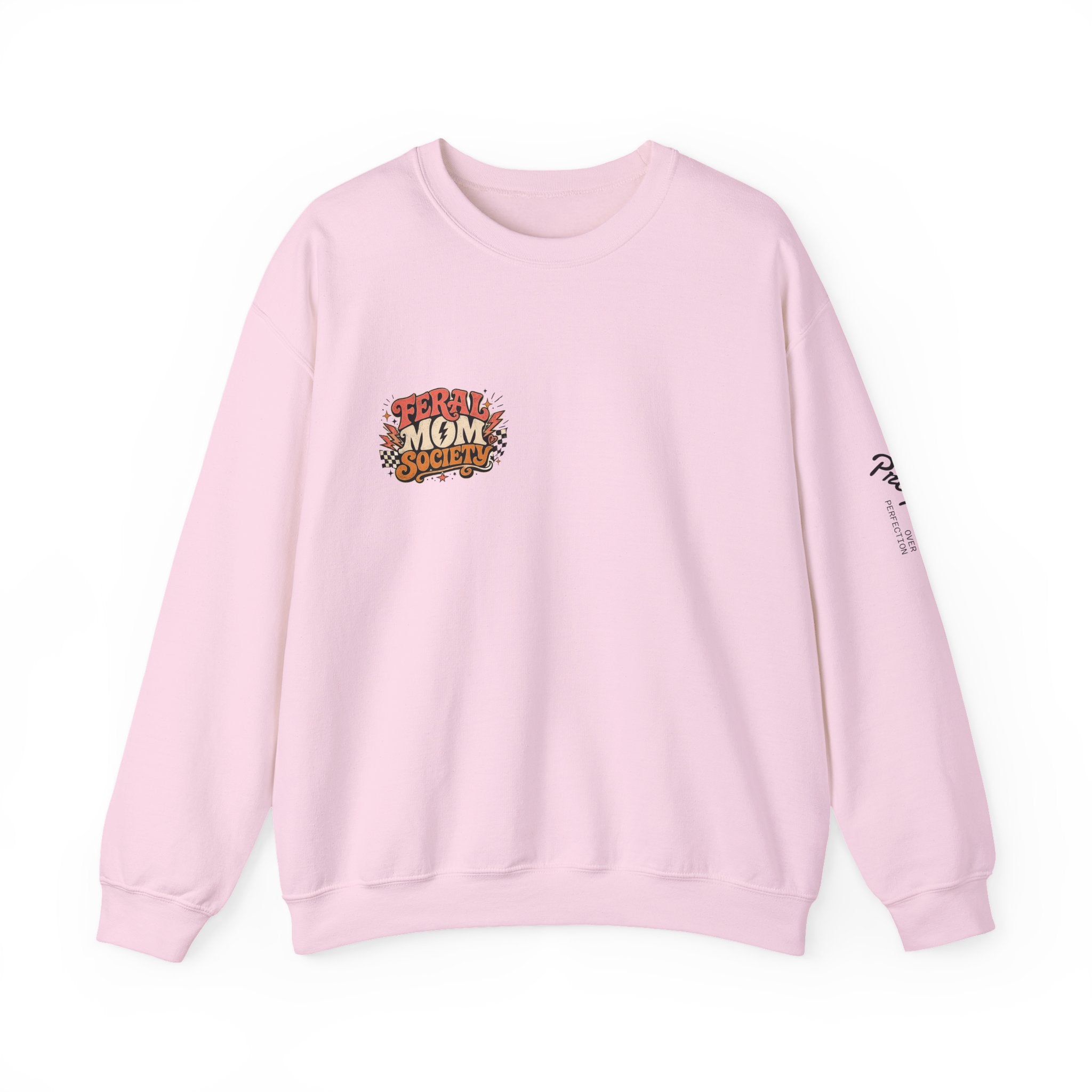 Feral Mom Society Sweatshirt — Retro Graphic Crewneck for Bold Moms
