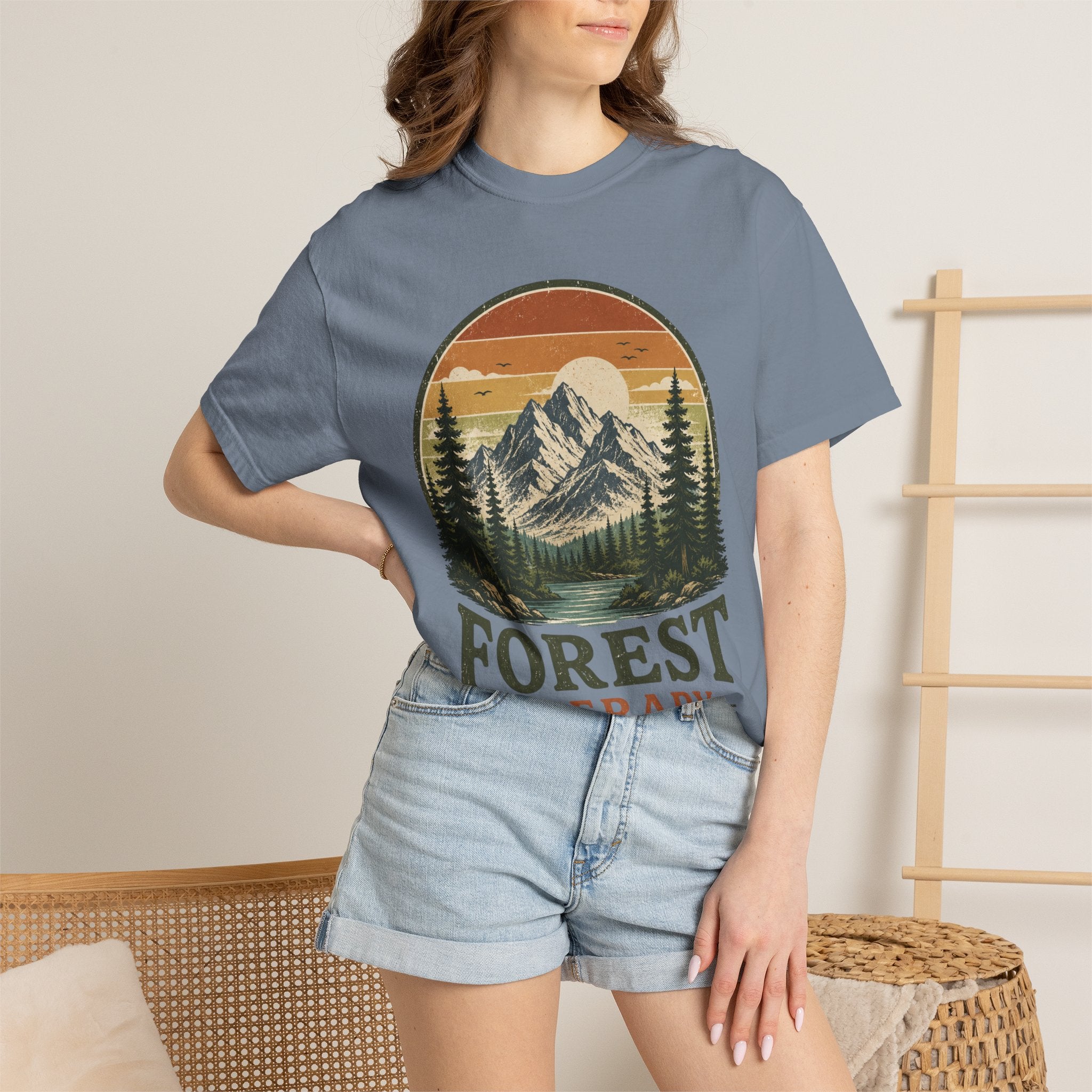 Forest Therapy T-Shirt — Mountain & Pines Nature Tee