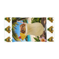 Pina Colada Coconut Frog Beach Towel — Tropical Cocktail Summer Pool Towel