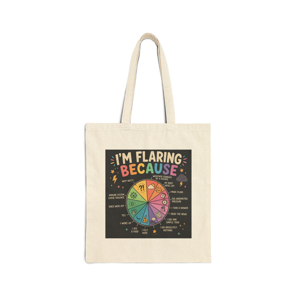 Tote Bag — "I’m Flaring Because" Colorful Astrology Wheel Tote for Flare Awareness