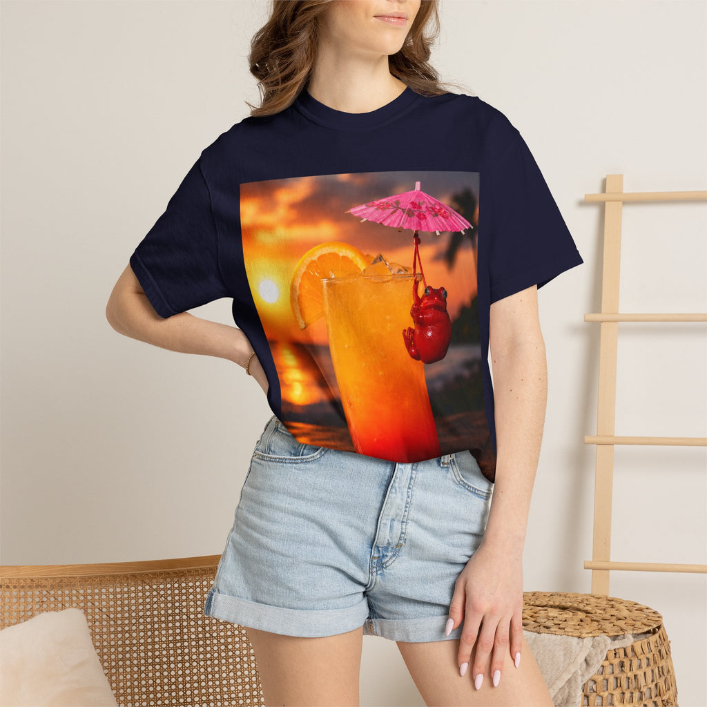 Sunset Cocktail T-Shirt — Tropical Drink Graphic Tee