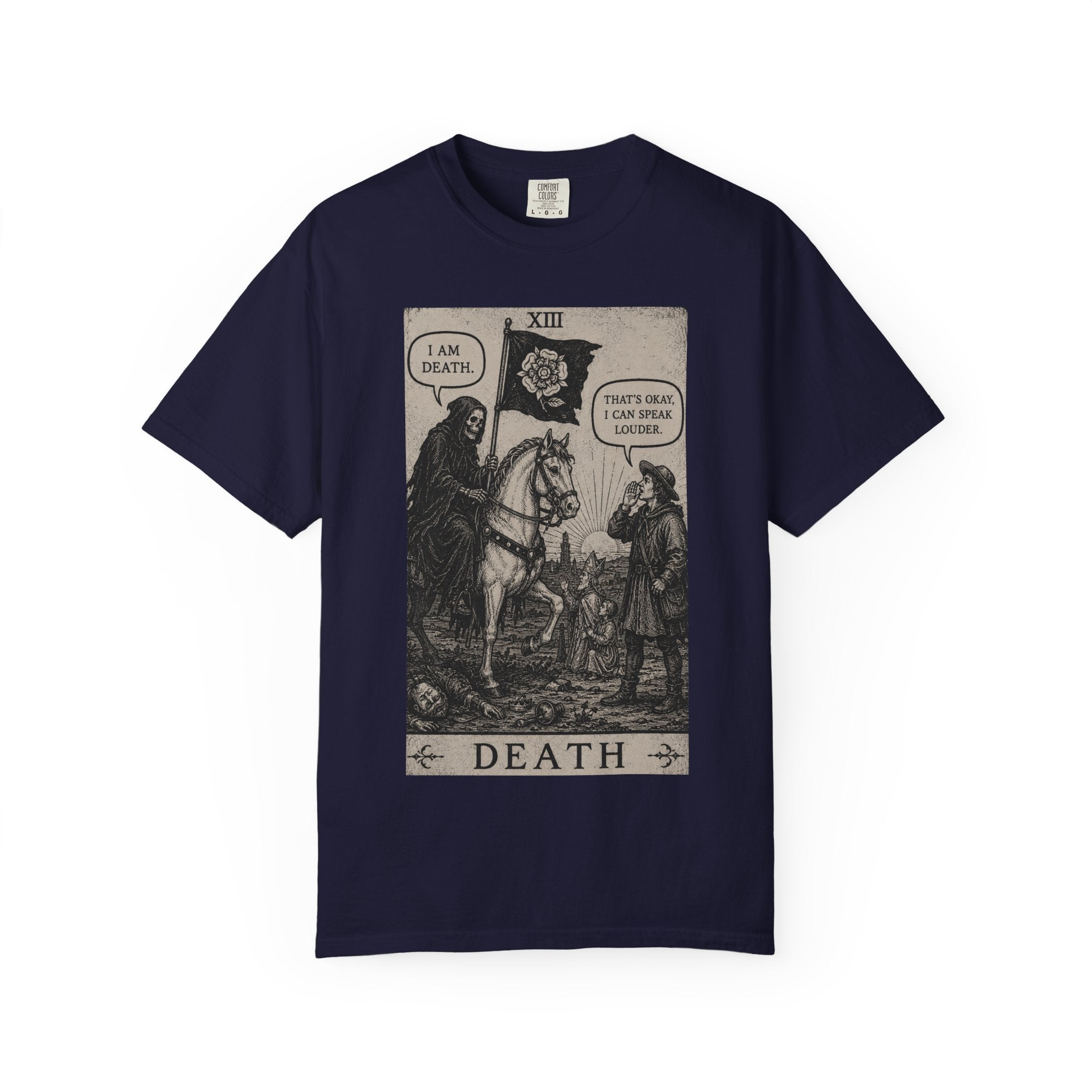 Death Tarot T-Shirt — Vintage Rider-Waite Card Design
