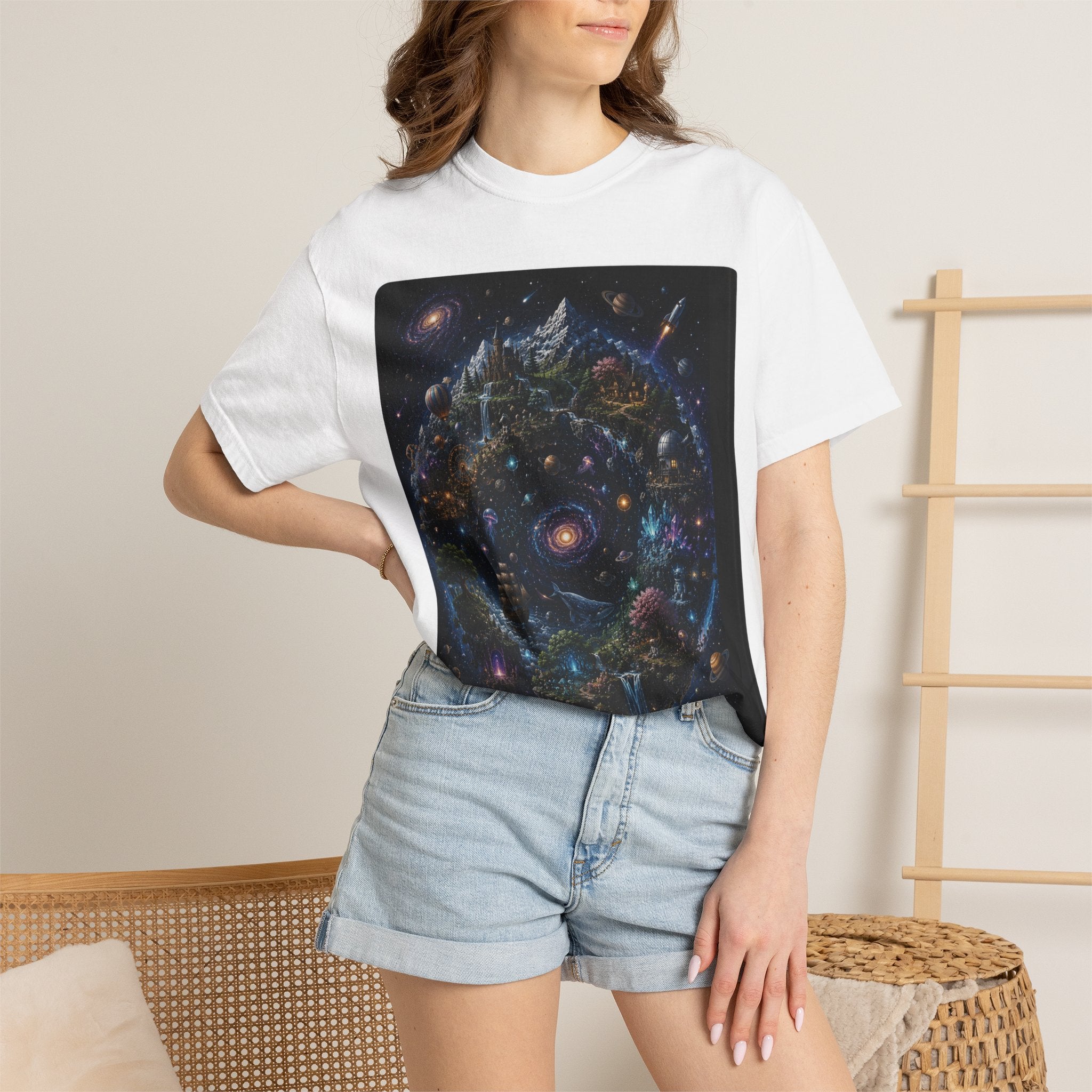 Cosmic Mandala Night Sky T-Shirt — Galaxy Constellation Art Tee