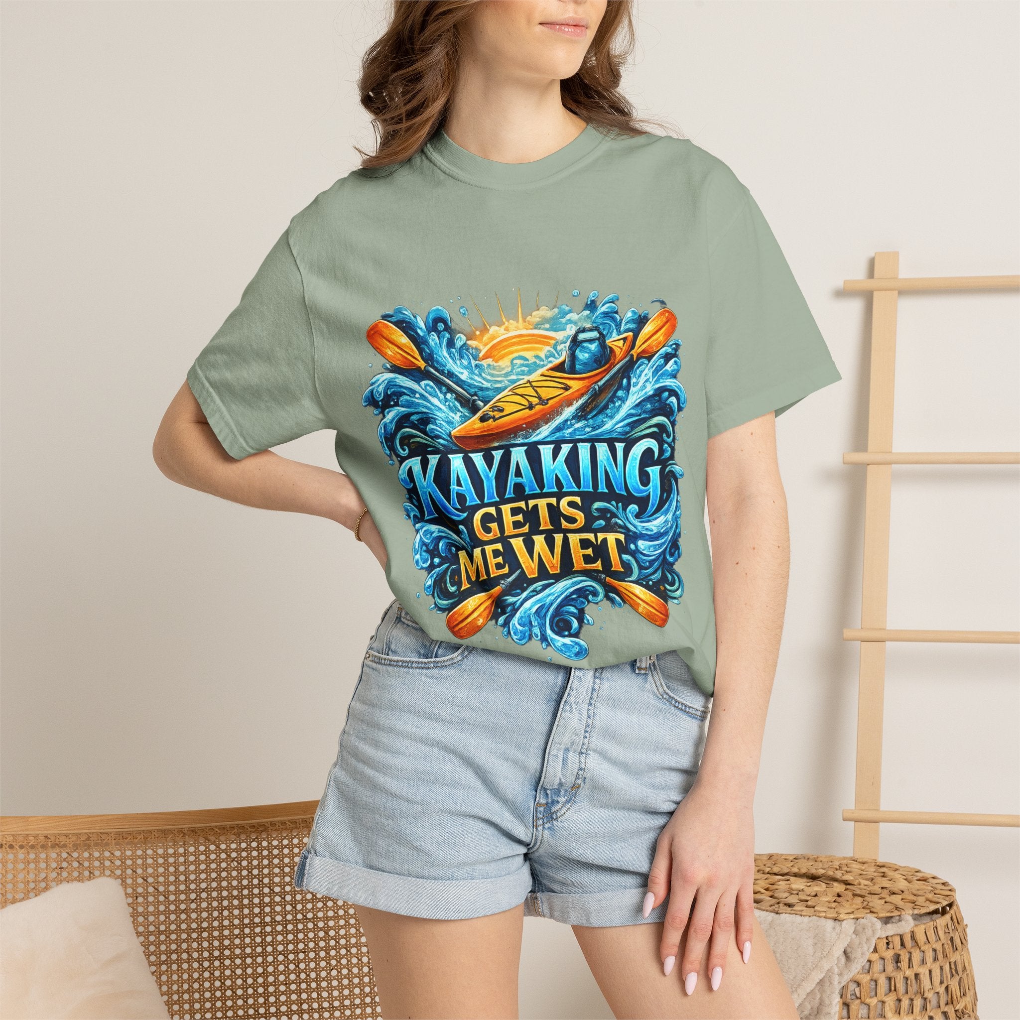 T-Shirt — "Kayaking Gets Me Wet" Graphic Tee