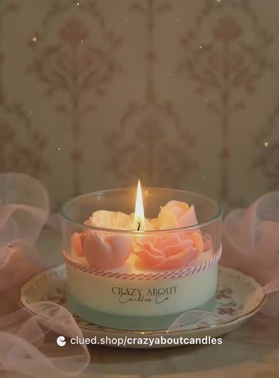 Large Rose-in-a-Jar Soy Candle – 16 oz | 60+ Hr Burn | 12 Scents