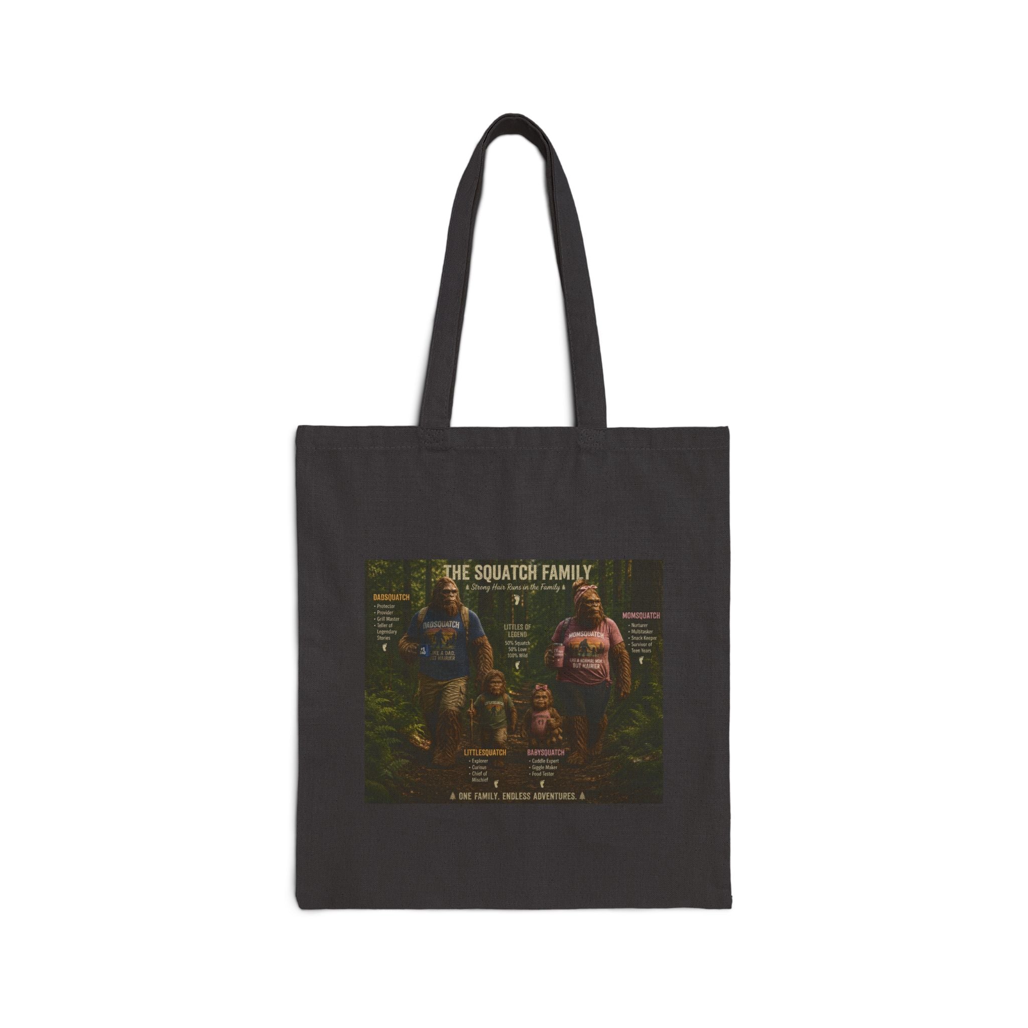 Tote Bag — The Squatch Family Vintage Poster Cotton Canvas Tote