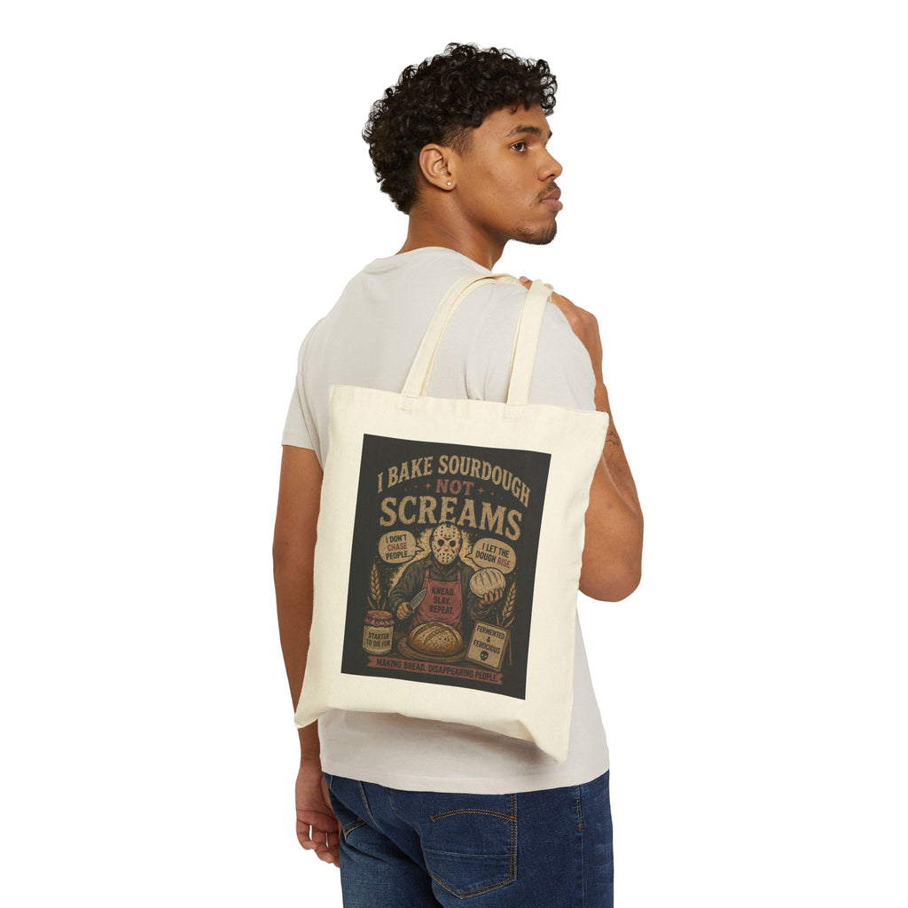 Tote Bag — “I Bake Sourdough Not Screams” Vintage Baker Tote