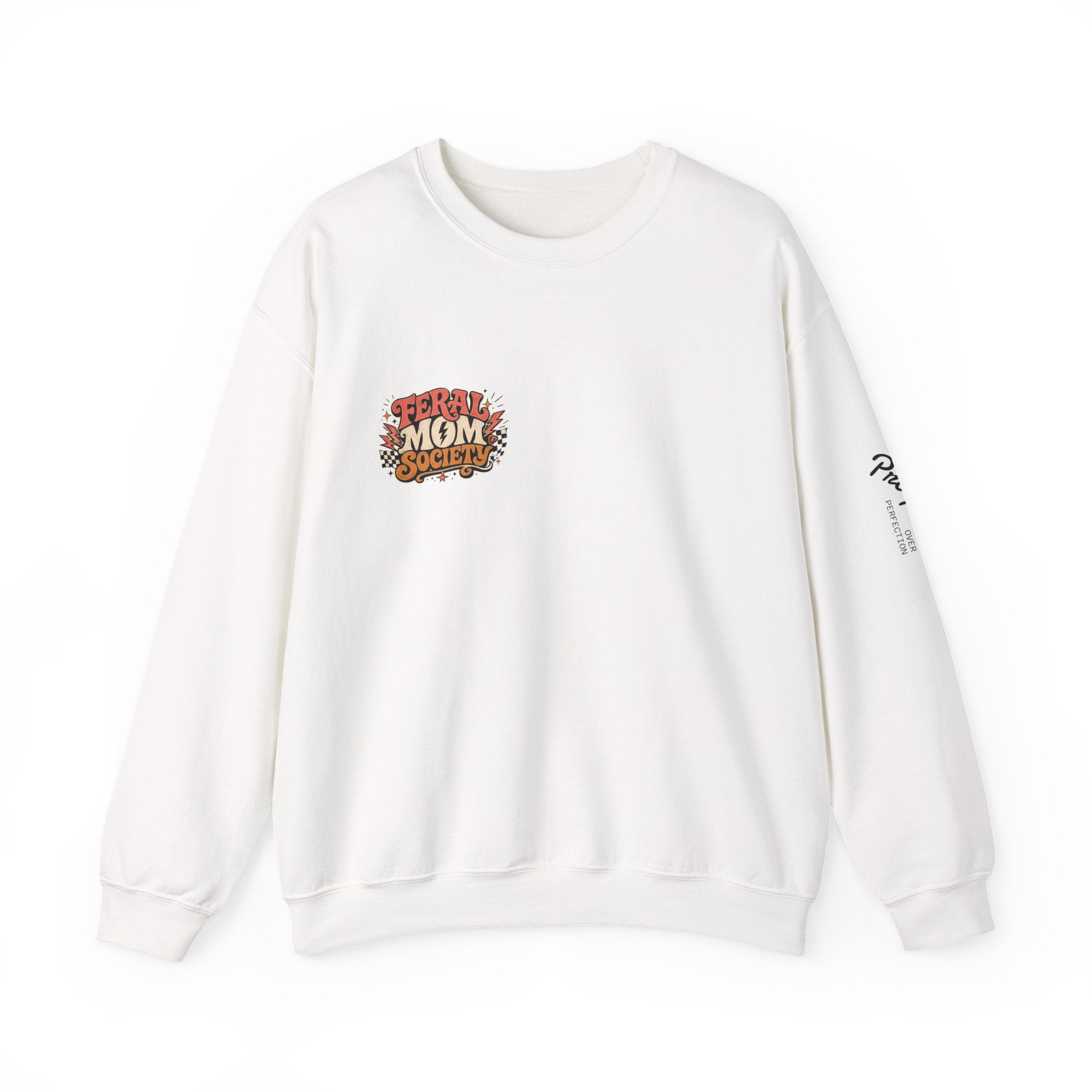 Feral Mom Society Sweatshirt — Retro Graphic Crewneck for Bold Moms