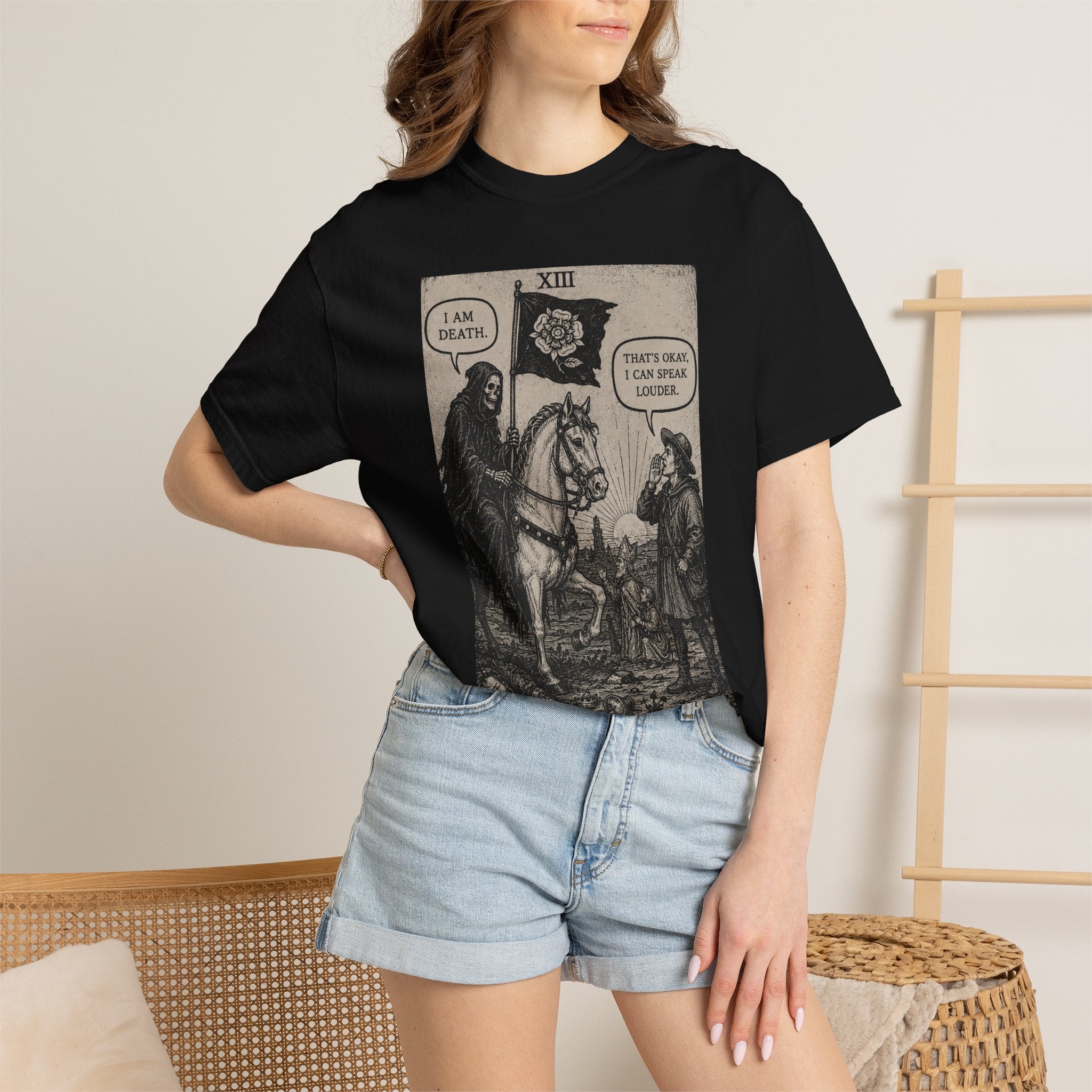 Death Tarot T-Shirt — Vintage Rider-Waite Card Design