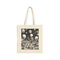 Alien Picnic Canvas Tote Bag — Cute Retro Space Aliens Illustration