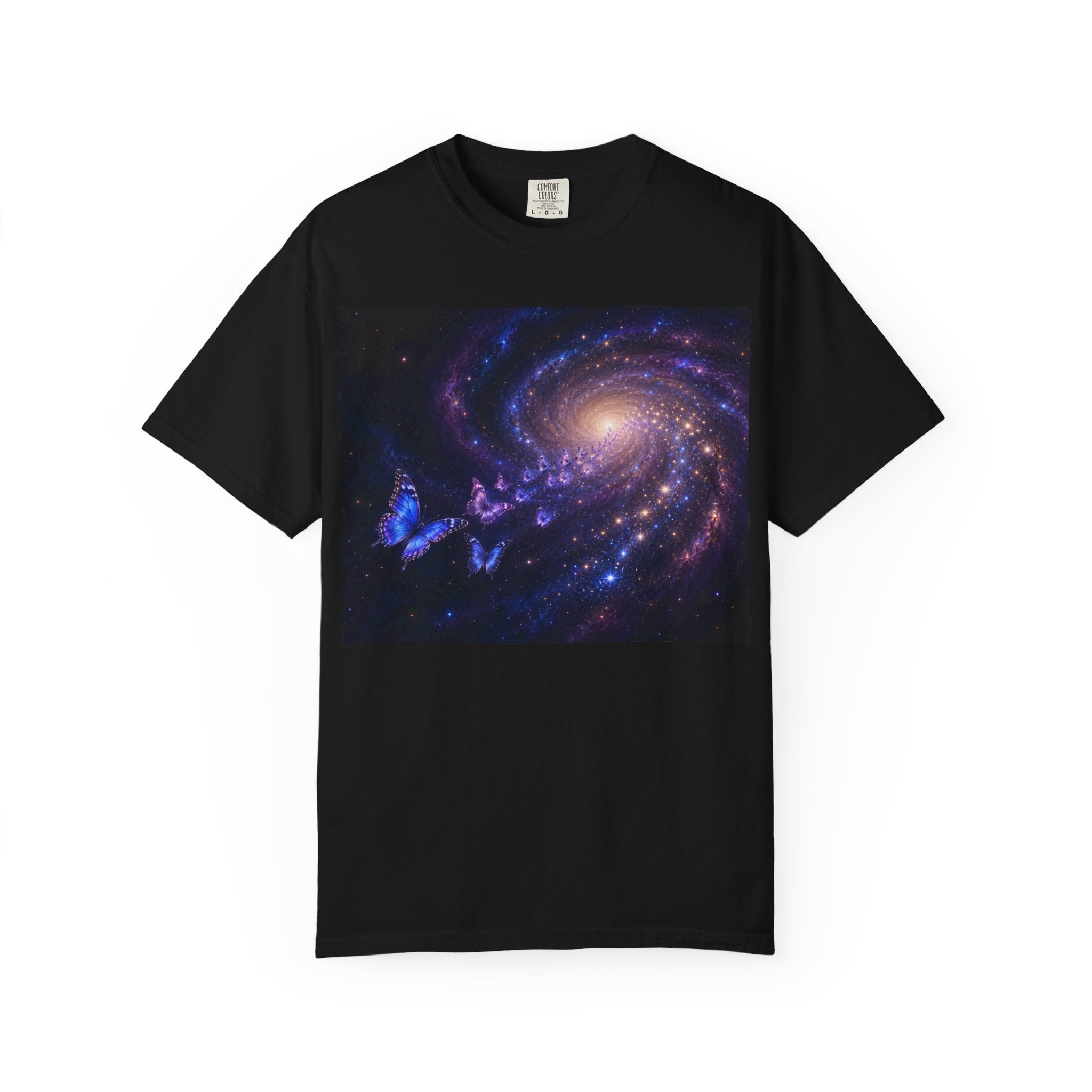 Galaxy Butterfly T-Shirt — Cosmic Spiral Space Art Tee