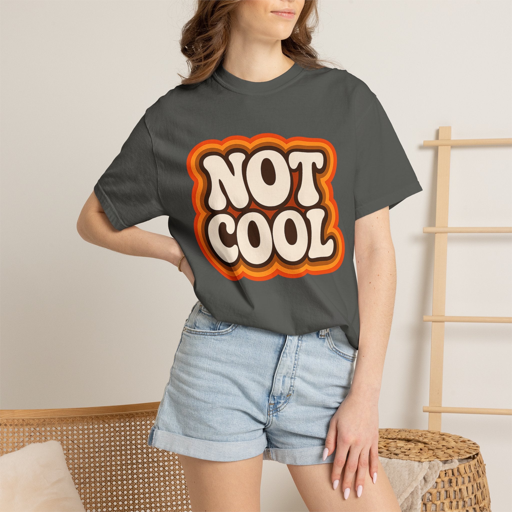 Not Cool Retro Graphic Tee — Vintage 70s Style Statement T-Shirt