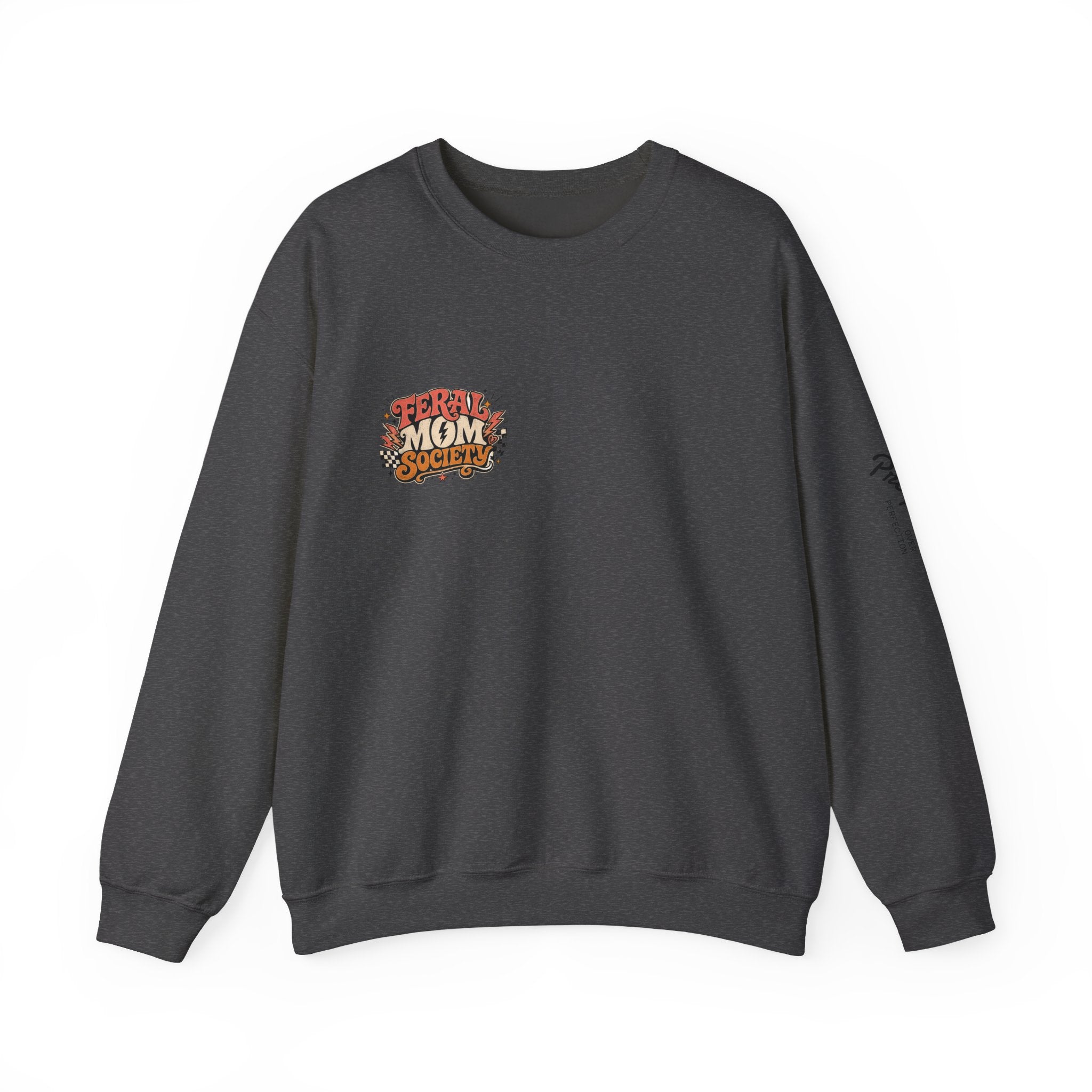 Feral Mom Society Sweatshirt — Retro Graphic Crewneck for Bold Moms