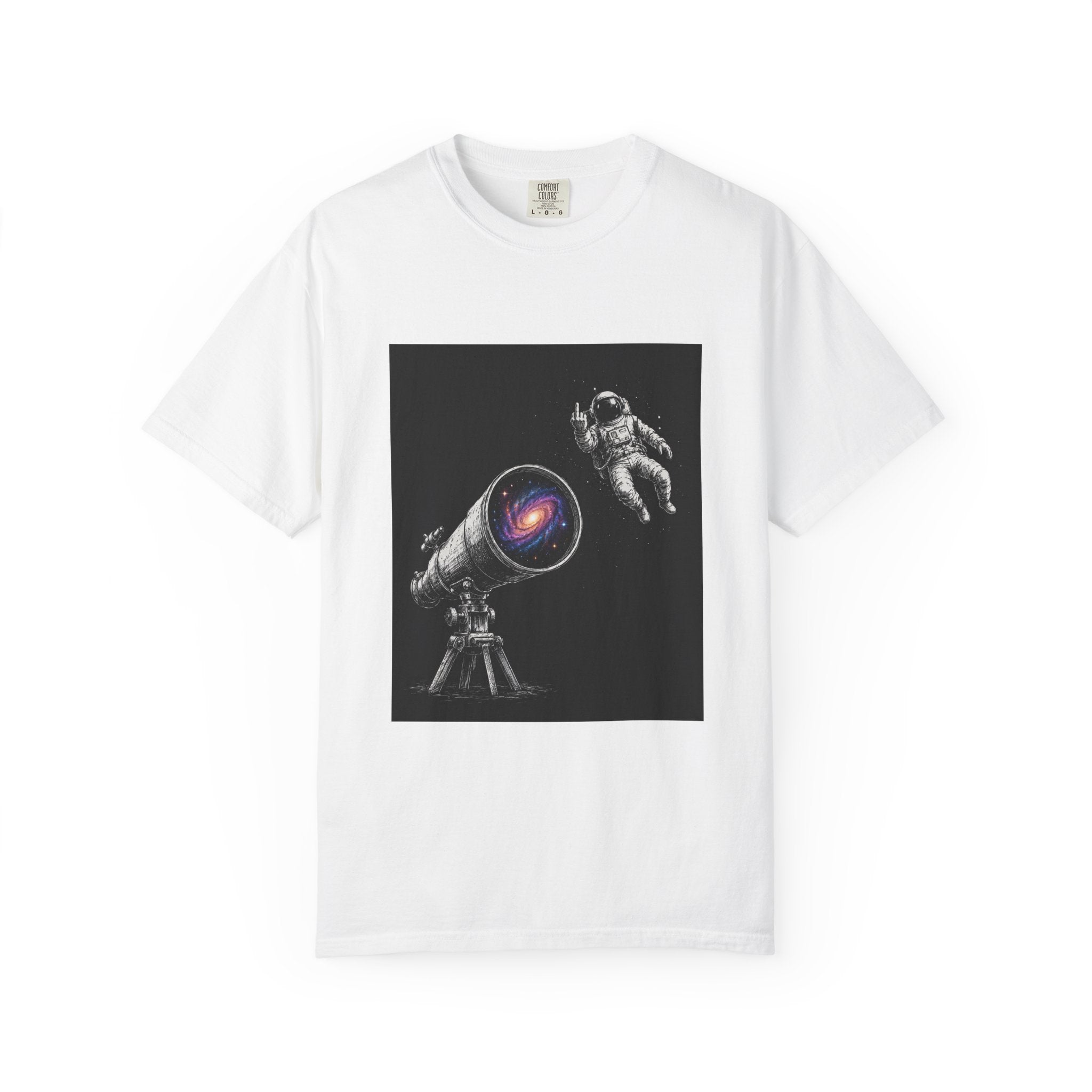 Astronaut Telescope T‑Shirt — Cosmic Galaxy Scope Graphic Tee