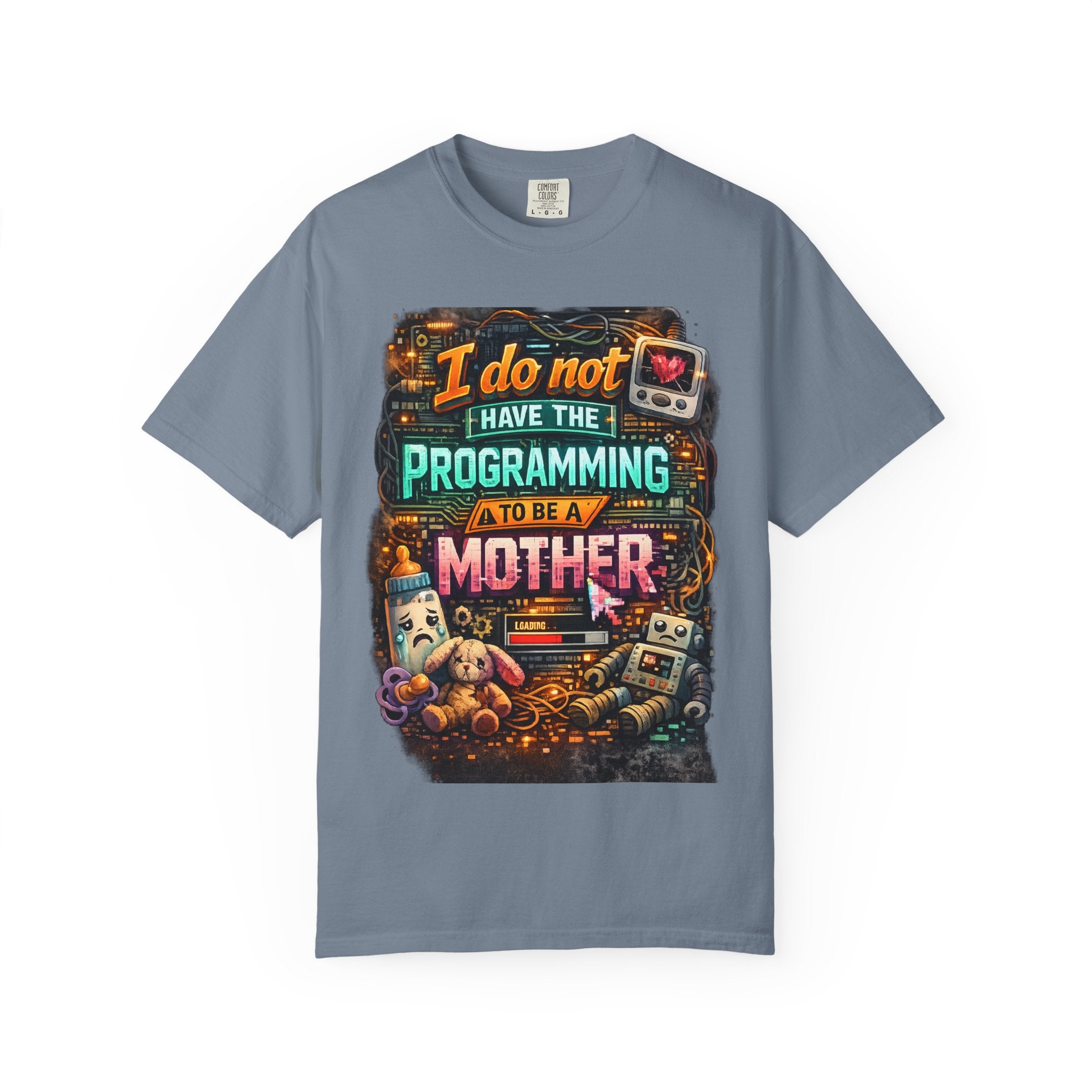 Programmer Mom T-Shirt — "I Do Not Have the Programming to Be a Mother" Retro Gamer Tee